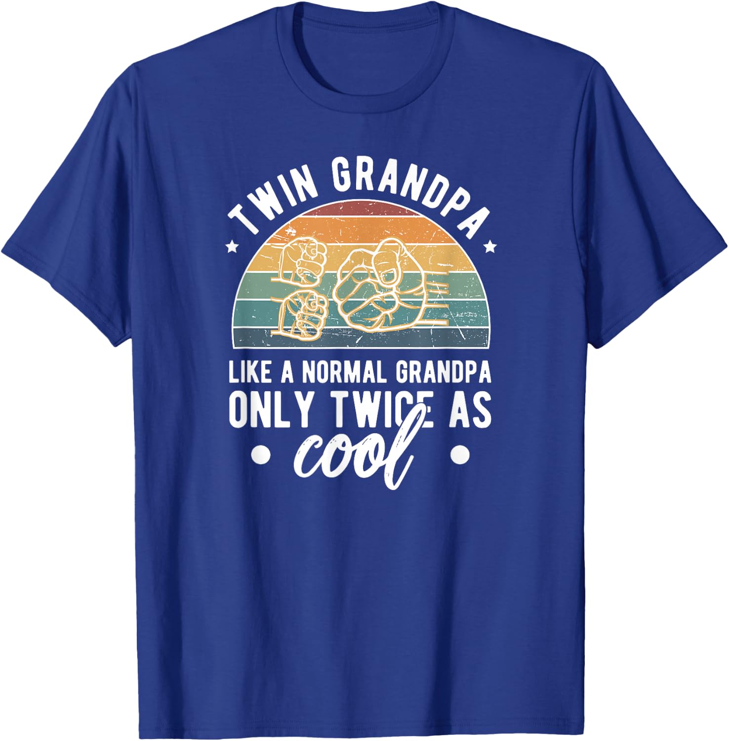 Twin Grandpa Twice As Cool Grandpa Of Twins Twin Grandfather T-Shirt - T-Shirt | Royal