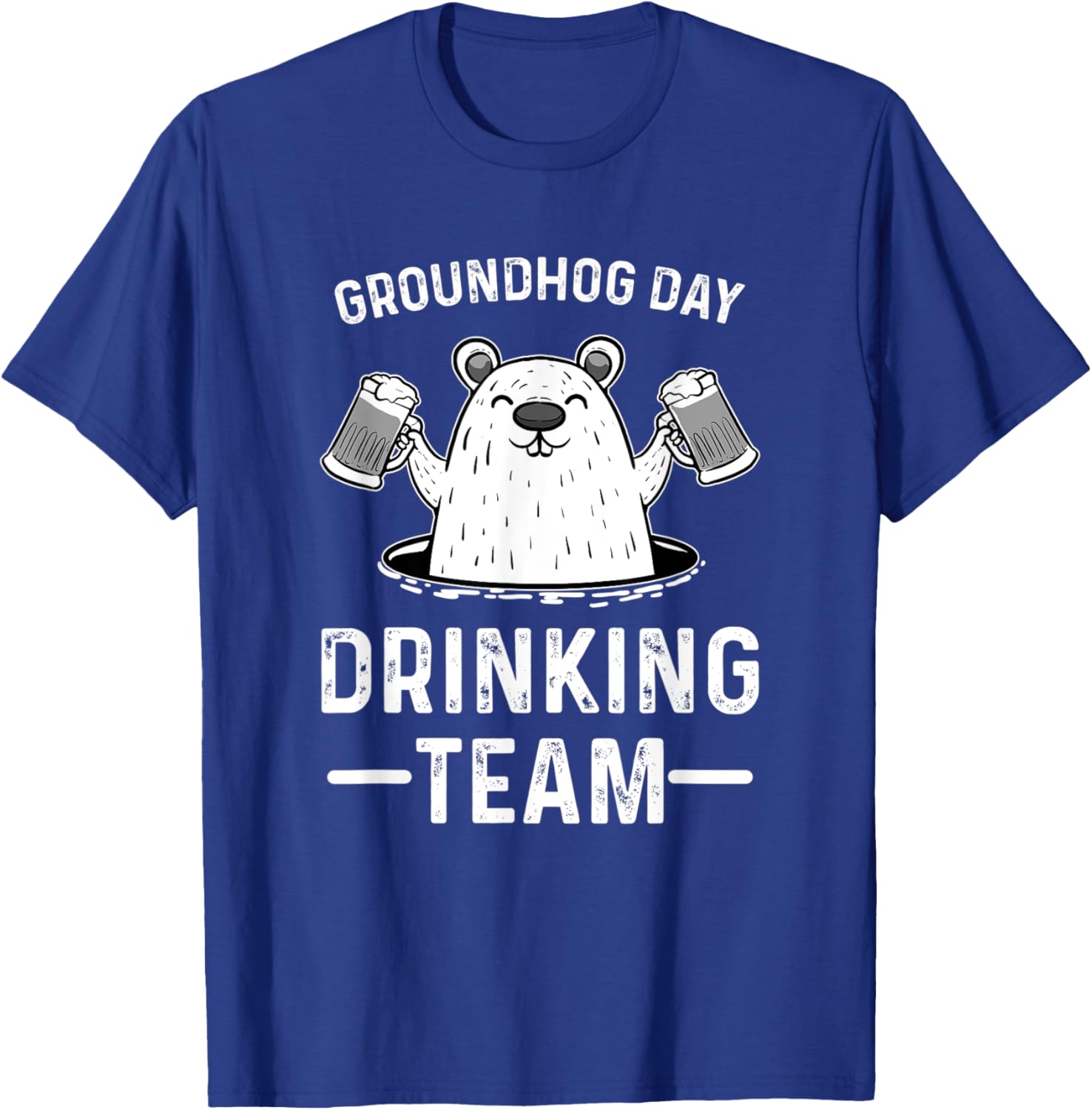 Groundhog Day Drinking Woodchuck February 2 T-Shirt - T-Shirt | Royal