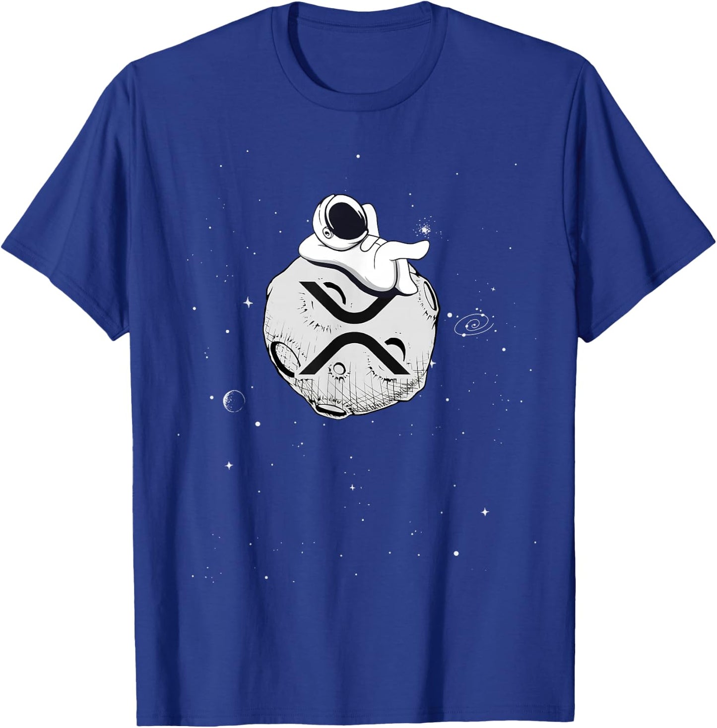 Cryptocurrency Fun Relaxing Space Man On XRP Crypto Moon T-Shirt - T-Shirt | Royal
