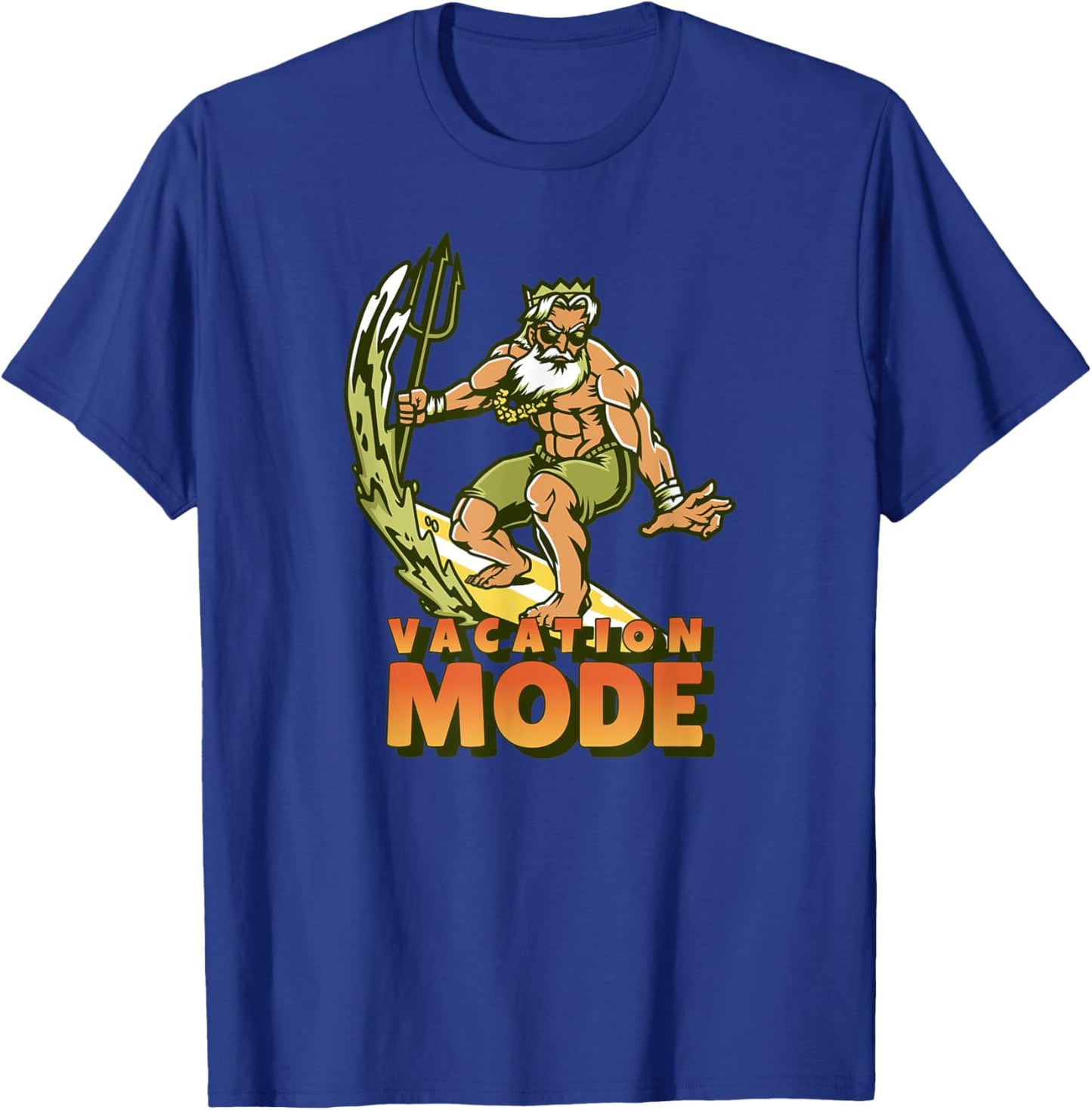 Hawaiian Zeus Hawaii Vacation Mode Greek Mythology God Surf T-Shirt - T-Shirt | Royal