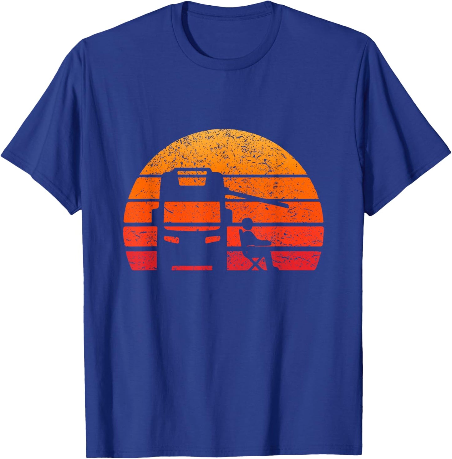 Retro Sunset RV Camper Outfit Vintage Motorhome T-Shirt - T-Shirt | Royal