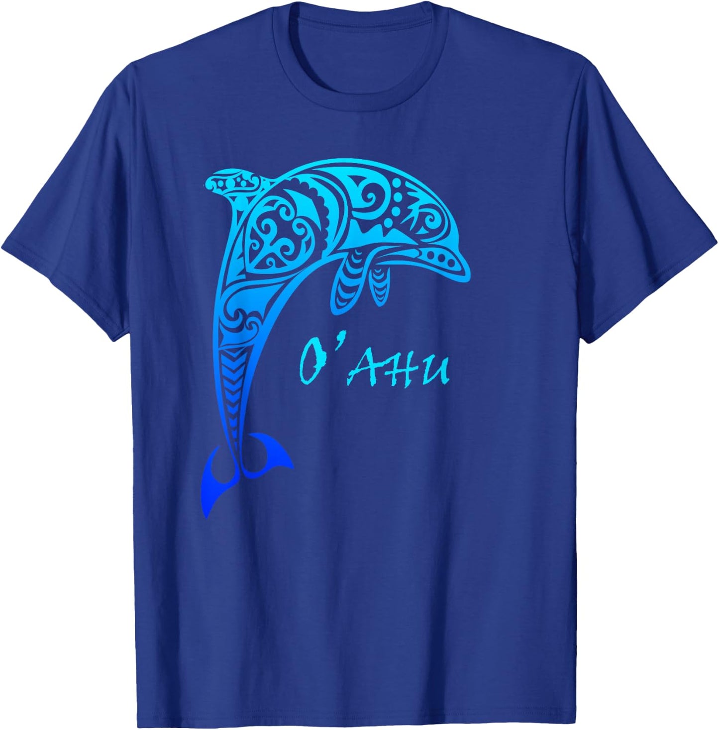 Oahu, Hawaii Vintage Tribal Dolphin Vacation T-Shirt - T-Shirt | Royal