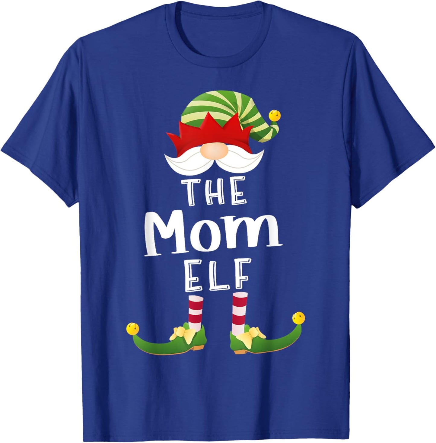 Mom Elf Group Christmas Funny Pajama Party T-Shirt - T-Shirt | Royal