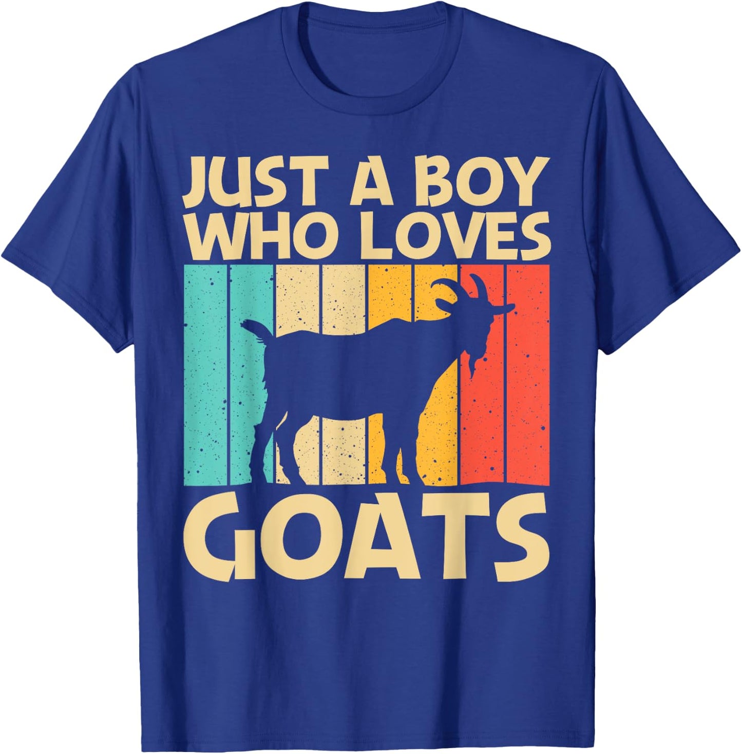 Cool Goat Design For Boys Kids Goat Farmer Farming Lovers T-Shirt - T-Shirt | Royal