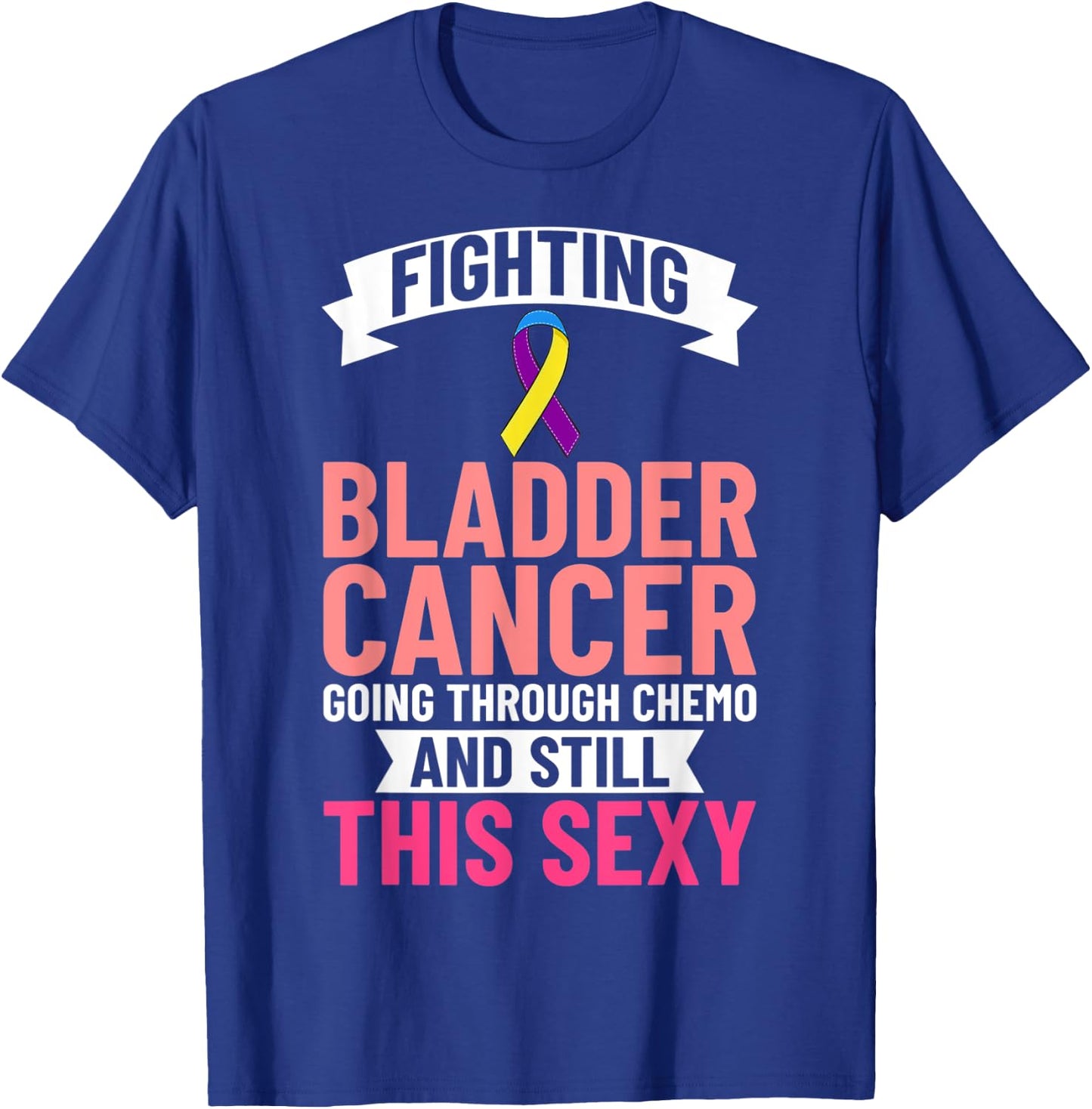 Bladder Cancer Ribbon Awareness Chemo Survivor T-Shirt - T-Shirt | Royal