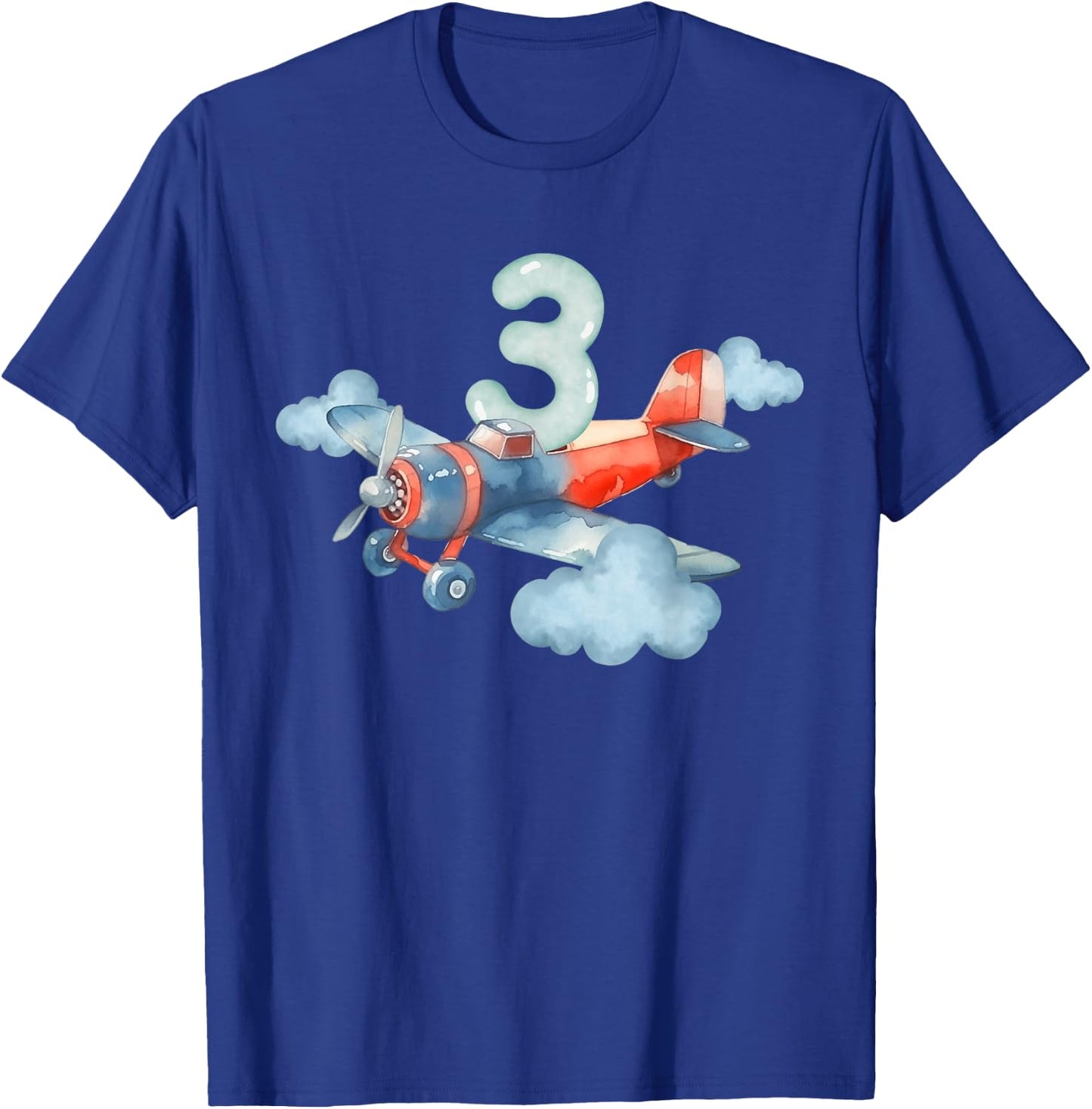 3rd Birthday Boys Airplane Pilot 3 Year Old Boy T-Shirt - T-Shirt | Royal