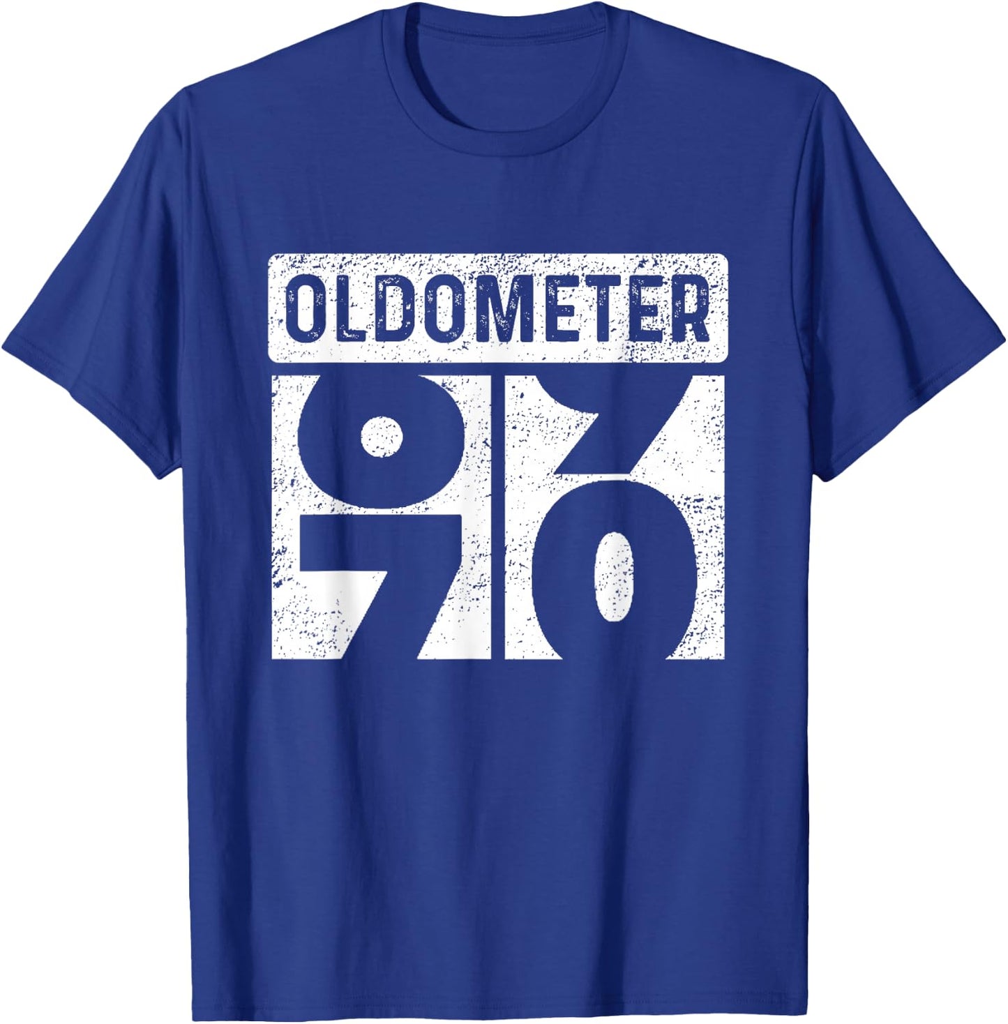 Oldometer Odometer Funny 70th Birthday Present Turning 70 T-Shirt - T-Shirt | Royal