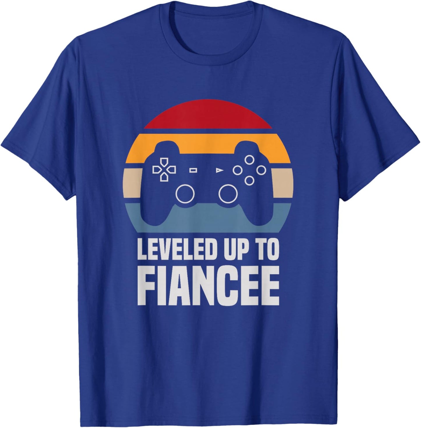 Leveled Up To Fiancee Gifts Newly Engaged Couple T-Shirt - T-Shirt | Royal