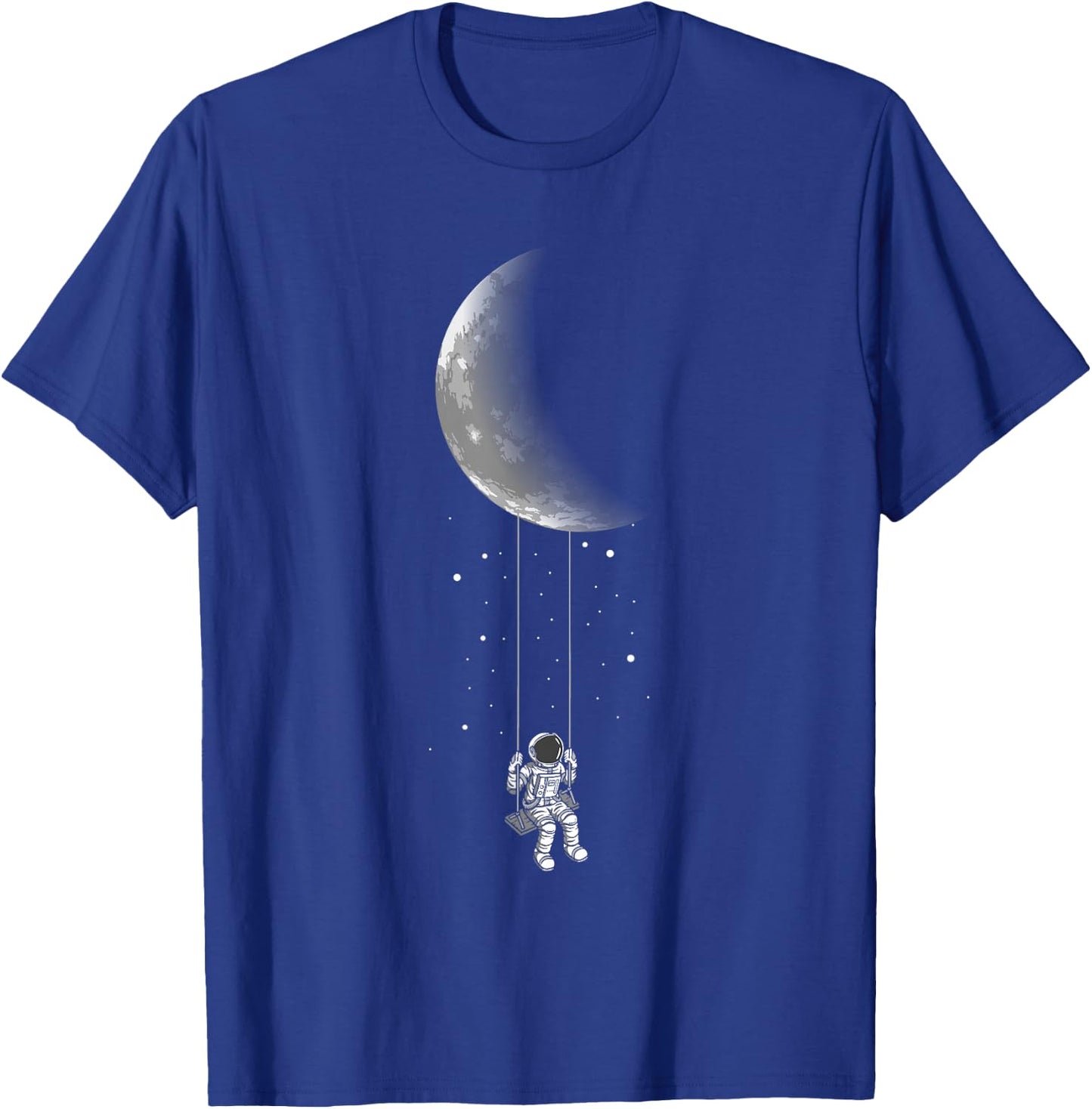 Moon Swing - Stars Galaxy Astronaut Universe Space T-Shirt - T-Shirt | Royal