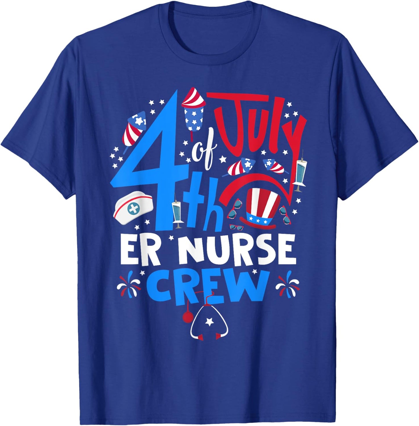 4th of July ER Nurse Crew Emergency Room Nurse In 4th July Men T-Shirt - T-Shirt | Royal