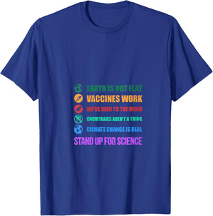 Women's Earth is Not Flat Stand up for Science V-Neck T-Shirt - T-Shirt | Royal