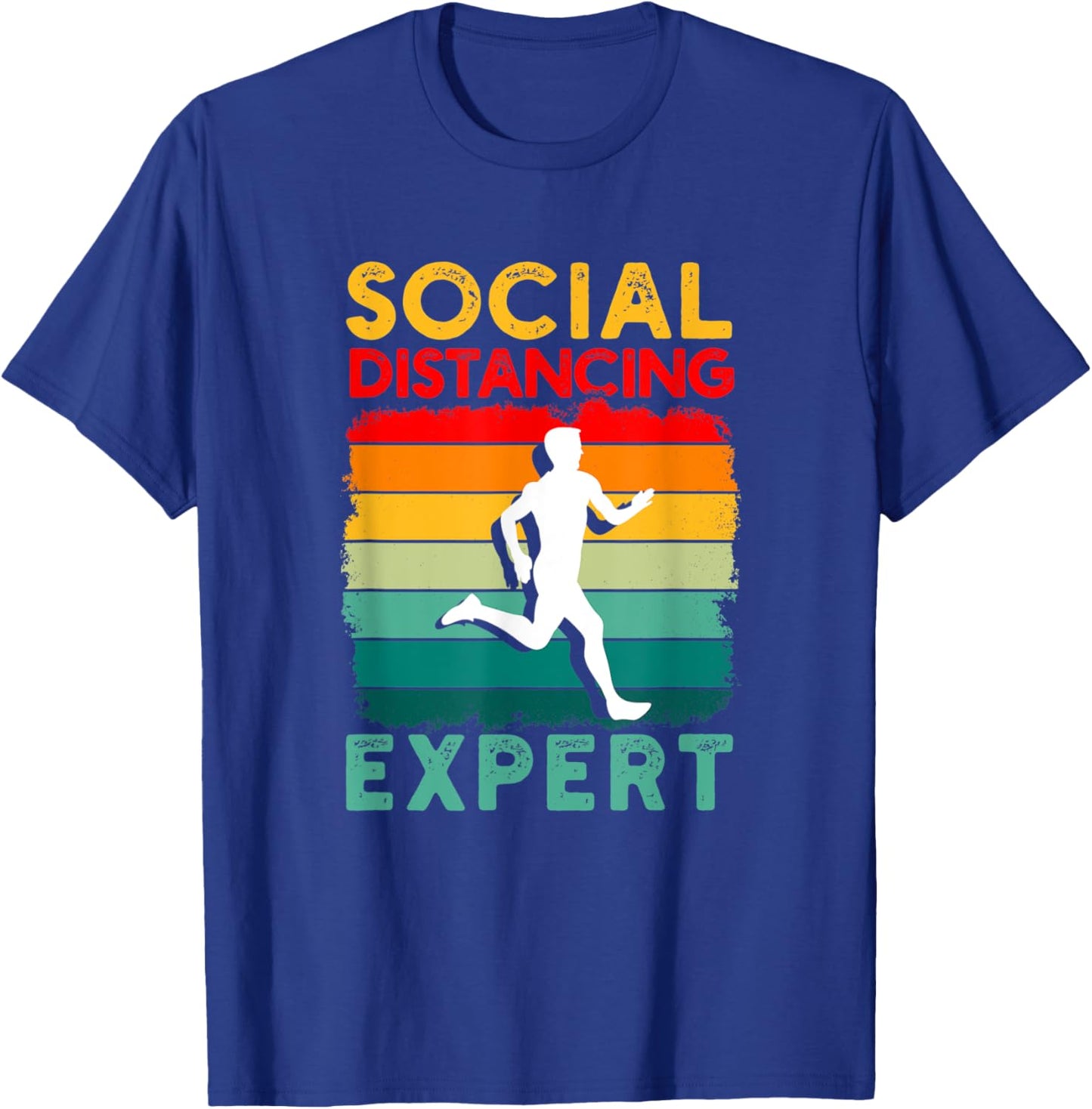 Running Sports Pun Social Distancing Expert Funny Runner T-Shirt - T-Shirt | Royal