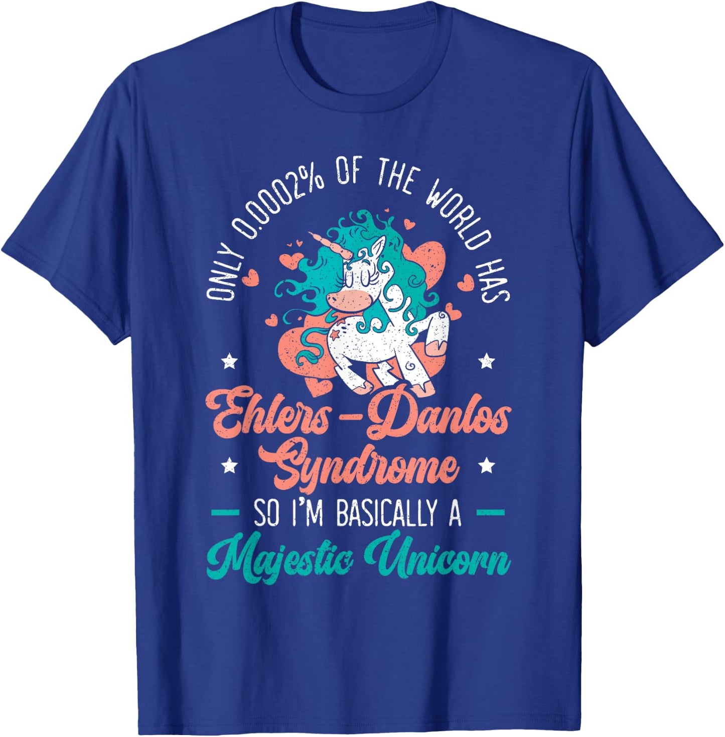 Unicorn Lover Ehlers-Danlos EDS and HSD Awareness Month T-Shirt - T-Shirt | Royal