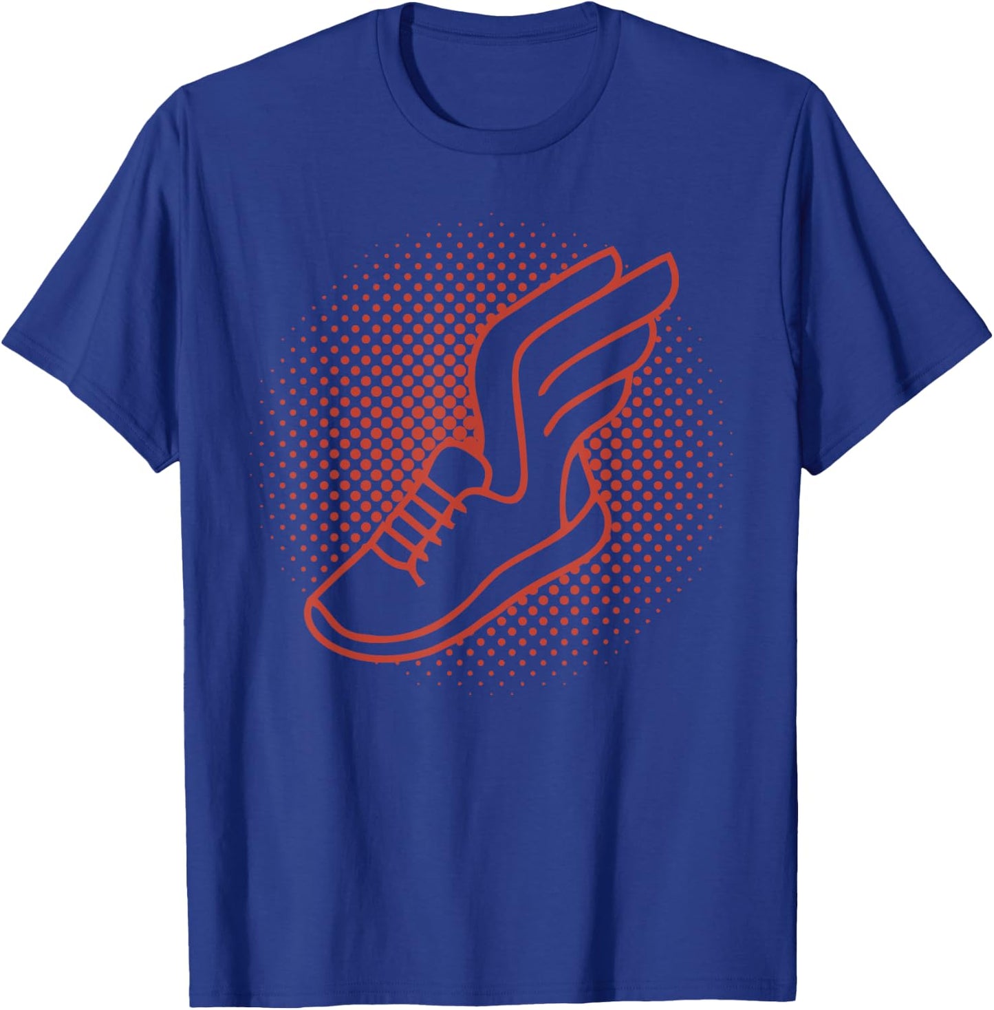 Track And Field Winged Running Shoes Sprinting Marathon T-Shirt - T-Shirt | Royal