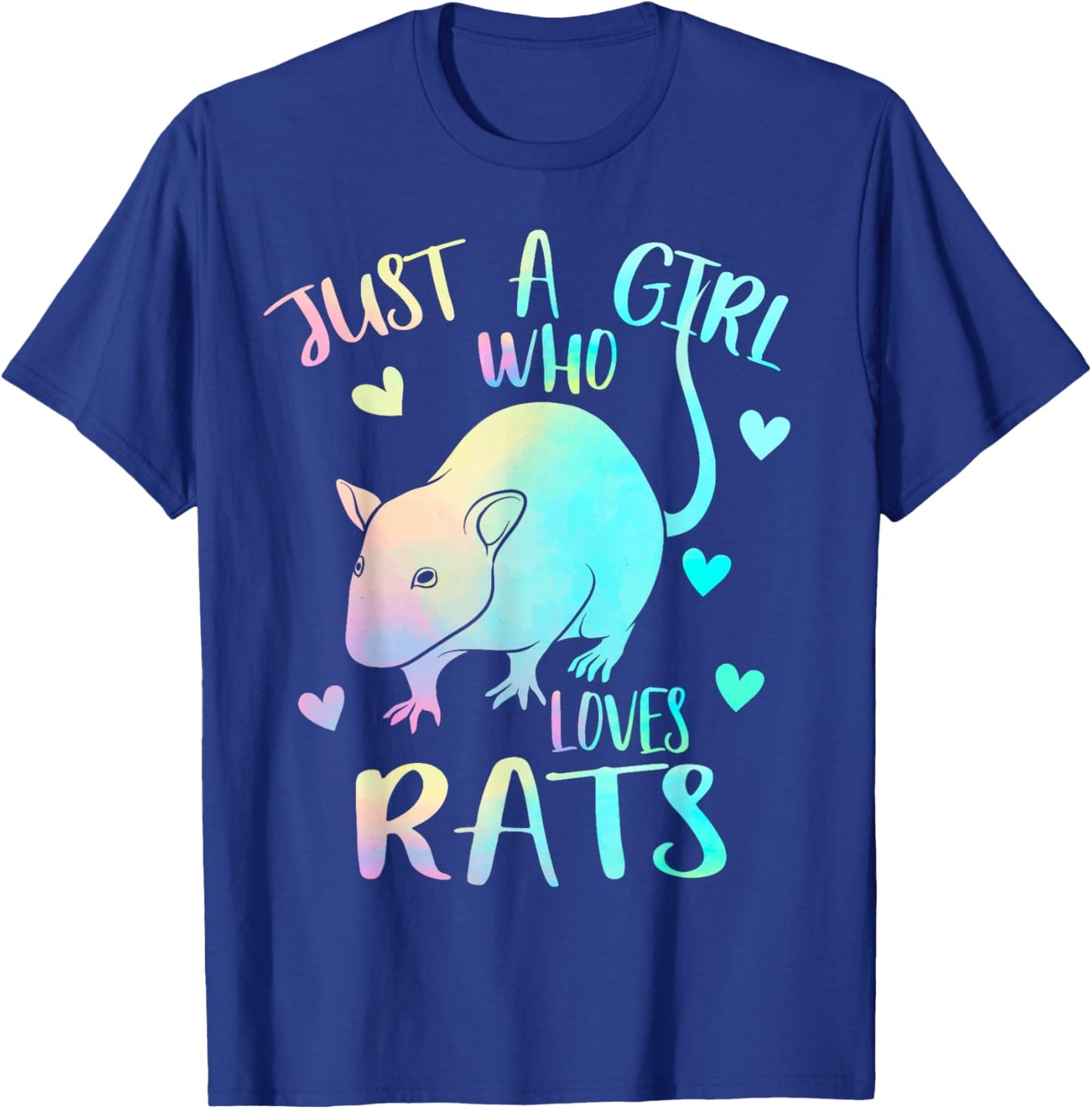 Just a Girl Who Loves Rats Themed Cute Rat Lover Mice Girls T-Shirt - T-Shirt | Royal