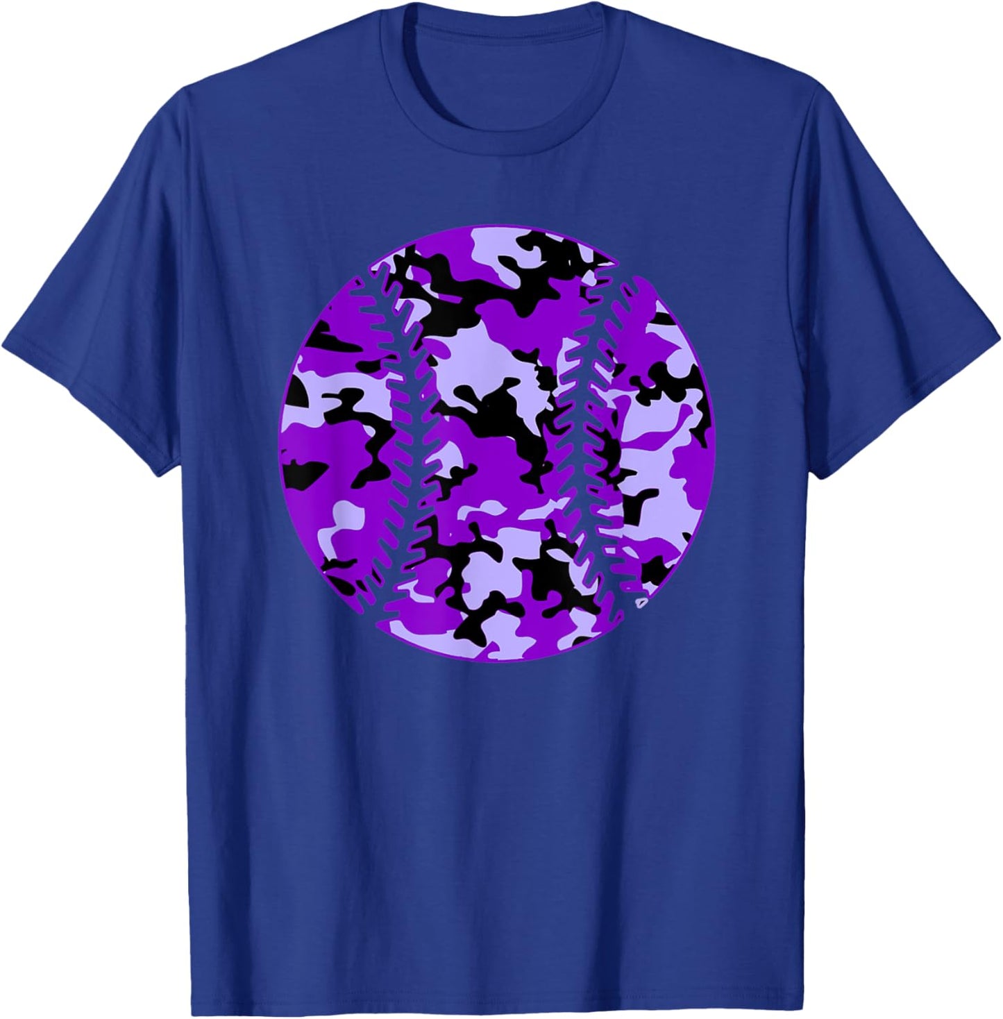 Purple Camo Baseball - Purple Camouflage Baseball T-Shirt - T-Shirt | Royal
