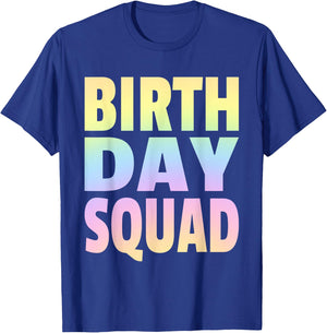Birthday Squad Matching Group - Pastel Rainbow T-Shirt - T-Shirt | Royal