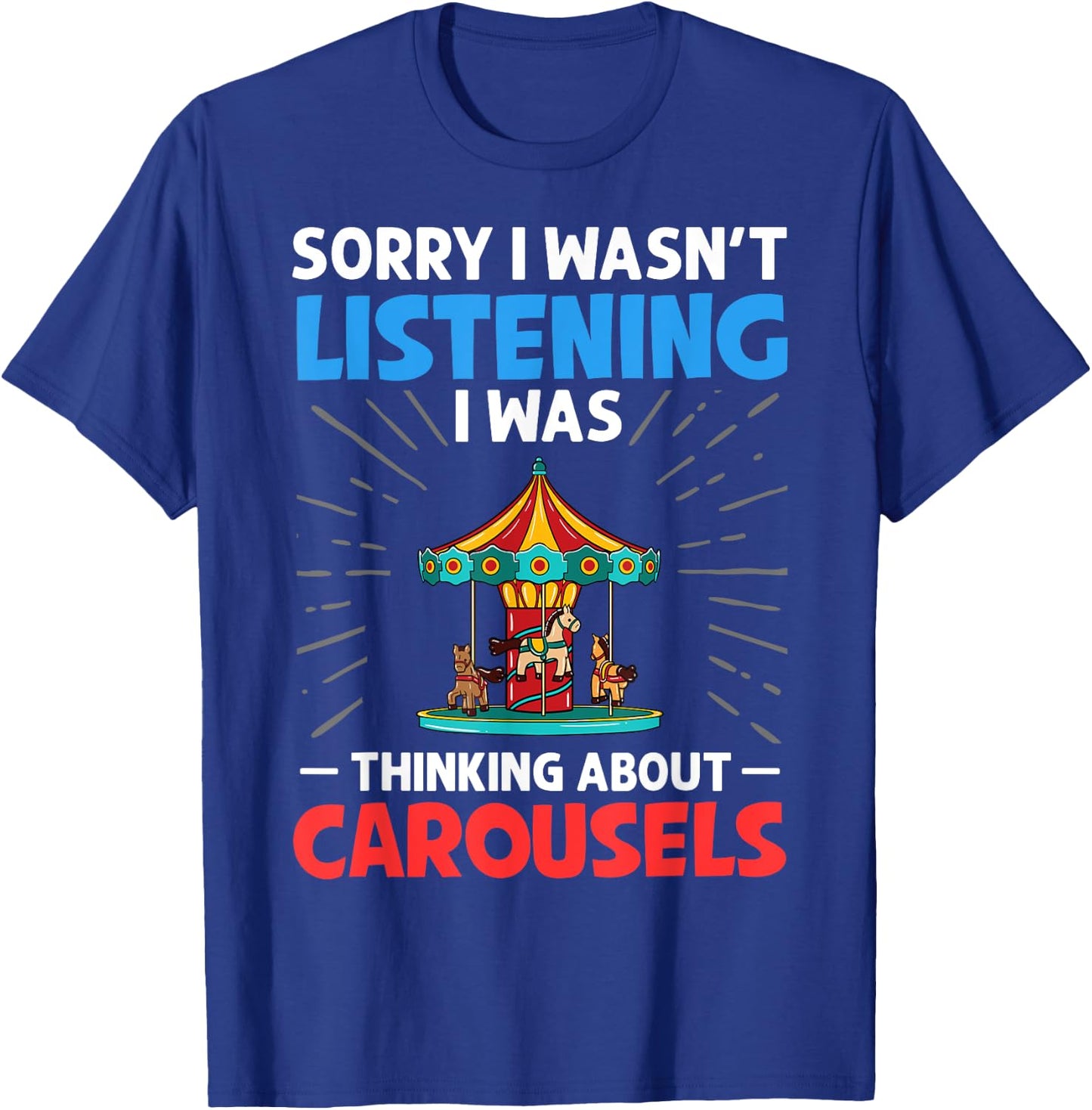 Carousel Horse Tornado Carnival Ride Amusement Park T-Shirt - T-Shirt | Royal
