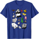 Minecraft Adults Kids , Blue, Small, Short Sleeve, Classic Fit, Cartoon Panda Graphic, Minecraft Overworld Mob Grid Poster T-Shirt - T-Shirt | Royal