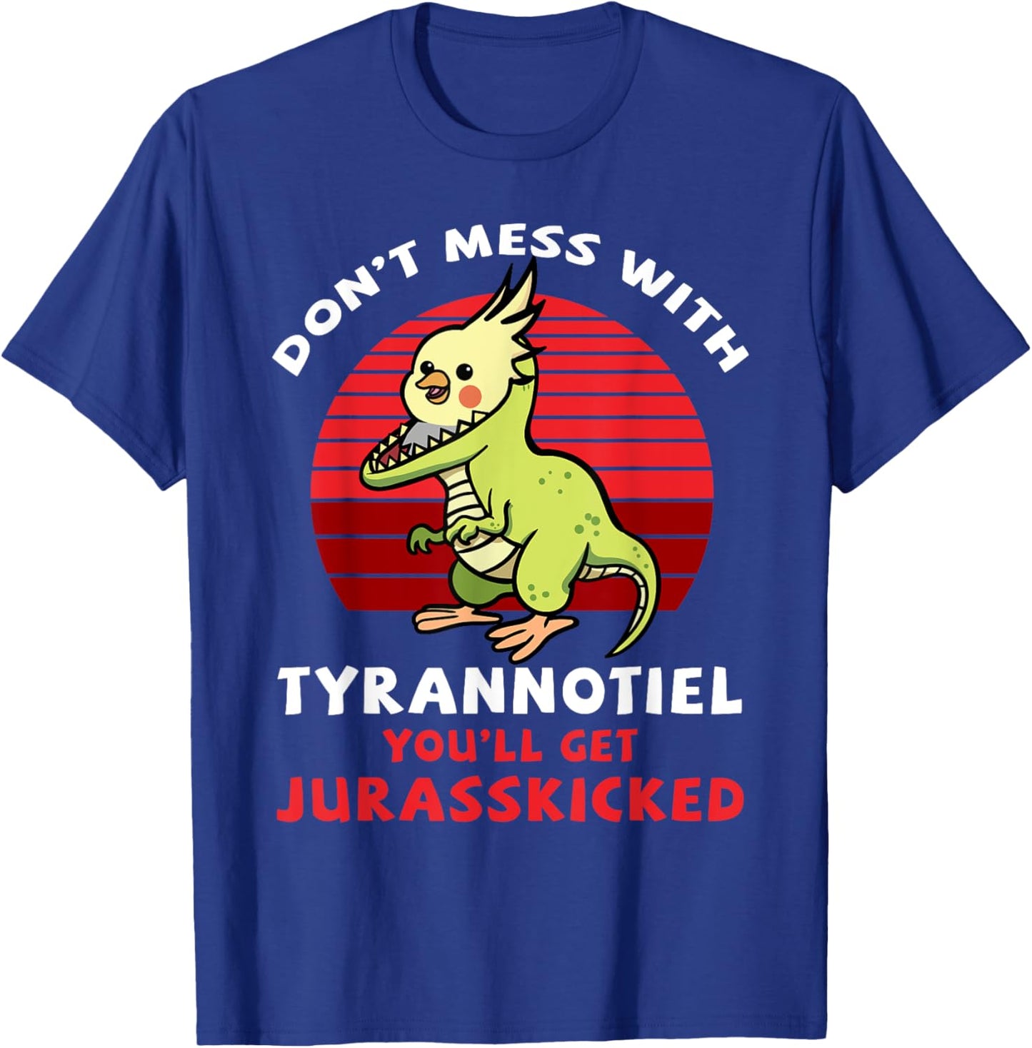Cockatiel Cockatoo Lutino Quarrion Dinosaur Dino Parrot Gift T-Shirt - T-Shirt | Royal