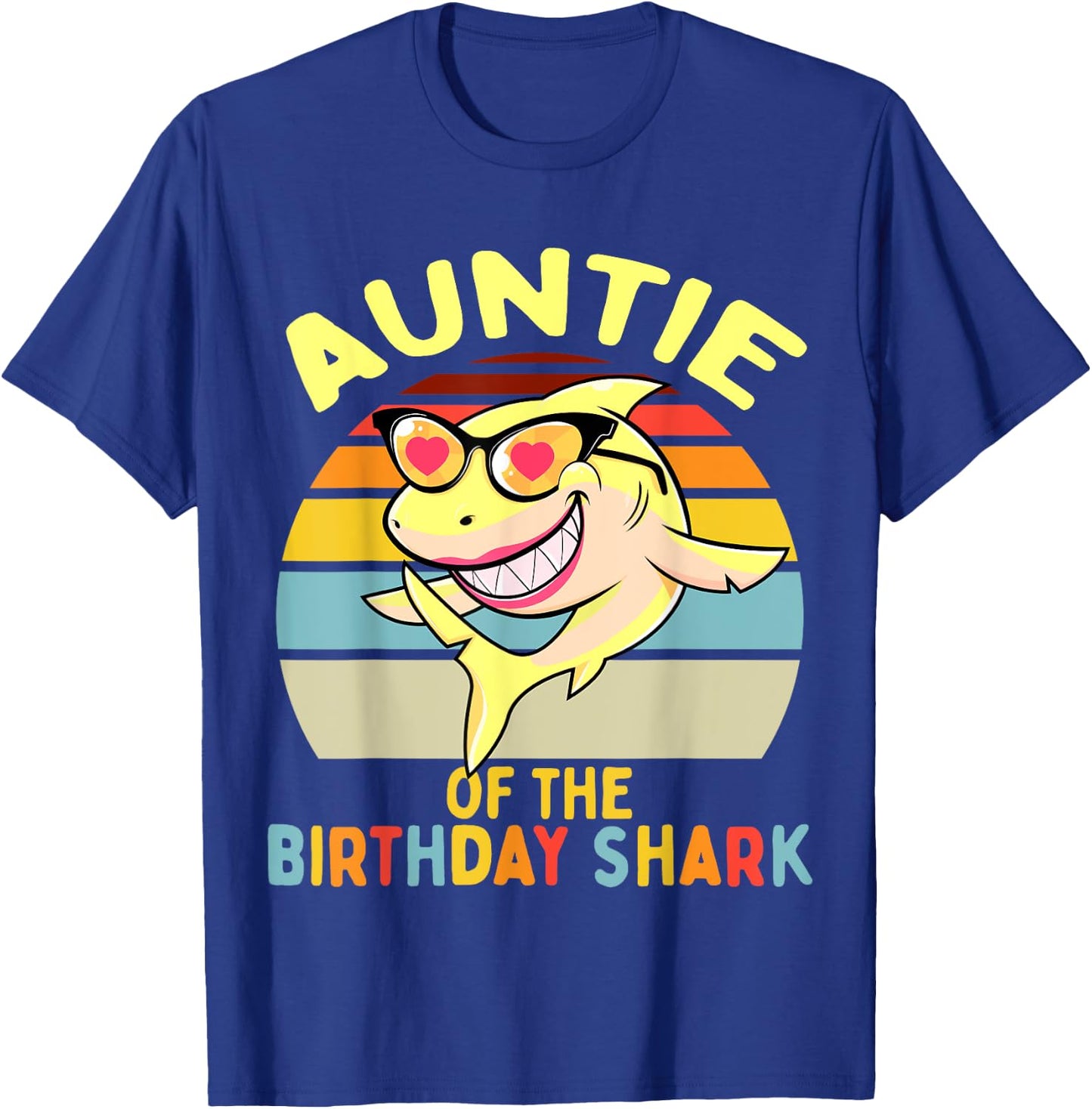 Auntie of the Shark Birthday Aunt Matching Family T-Shirt - T-Shirt | Royal