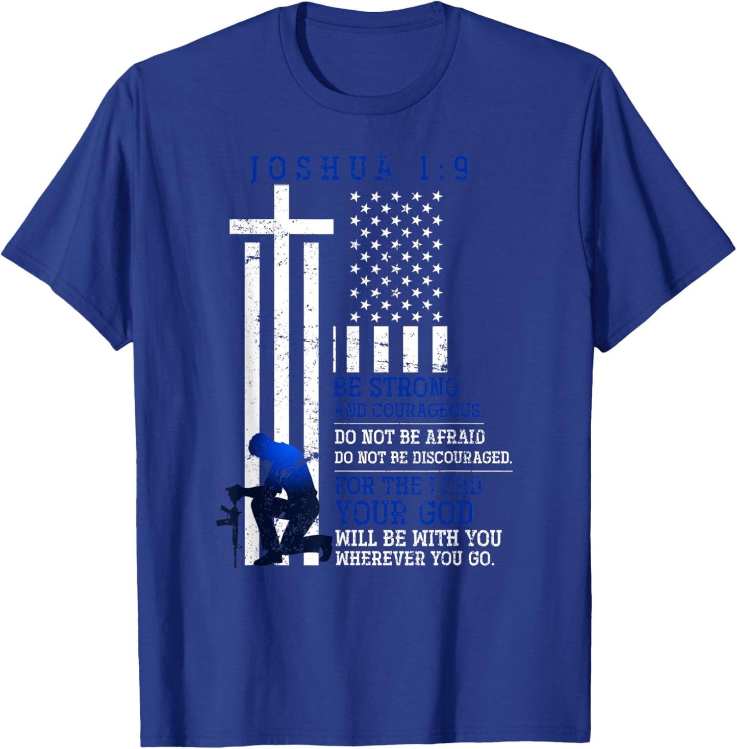 Holy Bible Verse US Flag American Christian Gift Prayer T-Shirt - T-Shirt | Royal