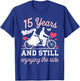 15th Wedding Anniversary 15 Years and Still Enjoy The Ride T-Shirt - T-Shirt | Royal
