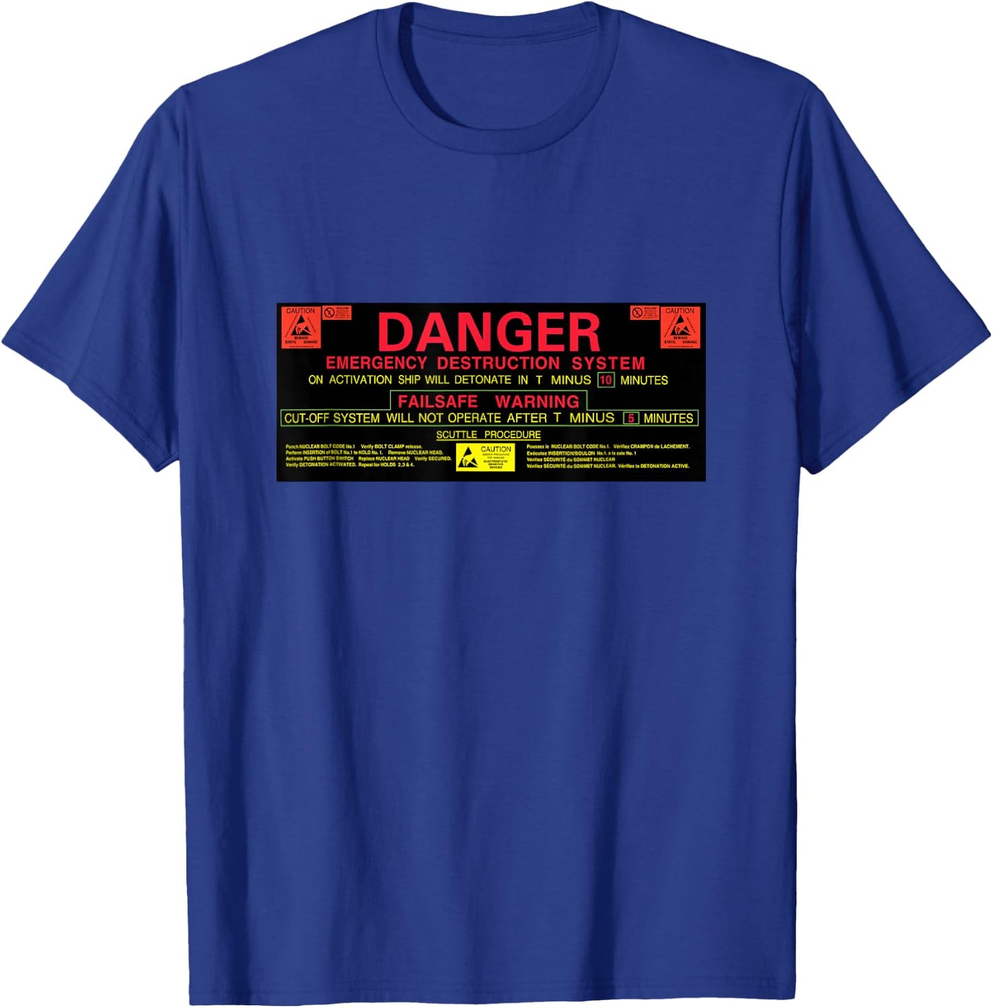 Nostromo Emergency Self Destruct Console T-Shirt - T-Shirt | Royal