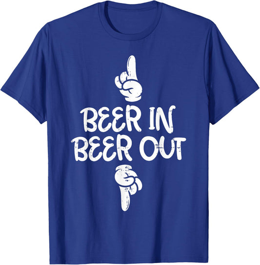 Beer In Out Funny Alcohol Drinking Team Squad Men Women Gift T-Shirt - T-Shirt | Royal