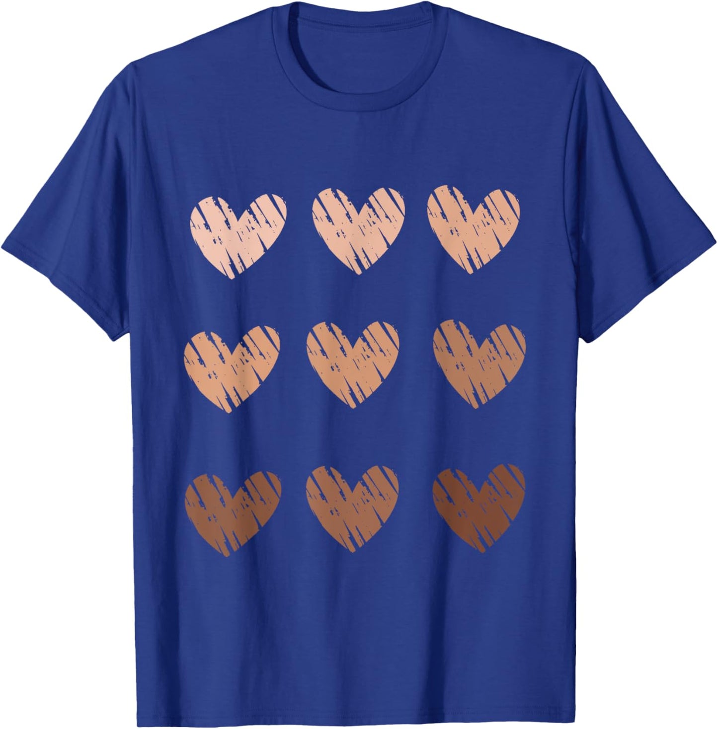 Skin Tone Hearts, Be, Kind Design, Melanin Hearts Gifts T-Shirt - T-Shirt | Royal
