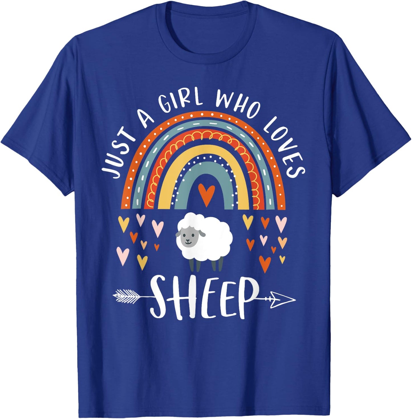 Just A Girl Who Loves Sheep Rainbow Gifts For Lamb Lover T-Shirt - T-Shirt | Royal