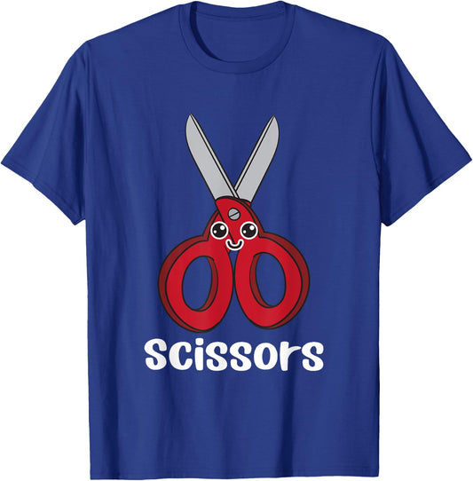 Rock Paper Scissors Game Cute Scissors Costume Kawaii T-Shirt - T-Shirt | Royal