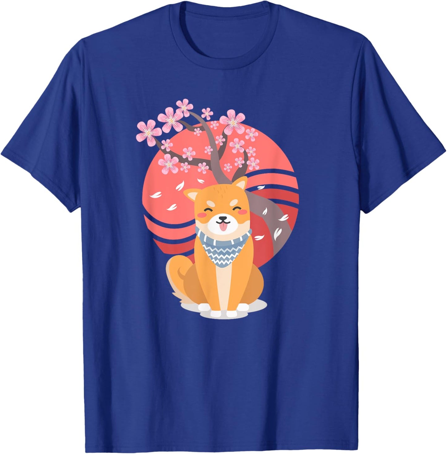 Funny Shiba Inu Cherry Blossoms Cute Japanese Dog Lover Gift T-Shirt - T-Shirt | Royal
