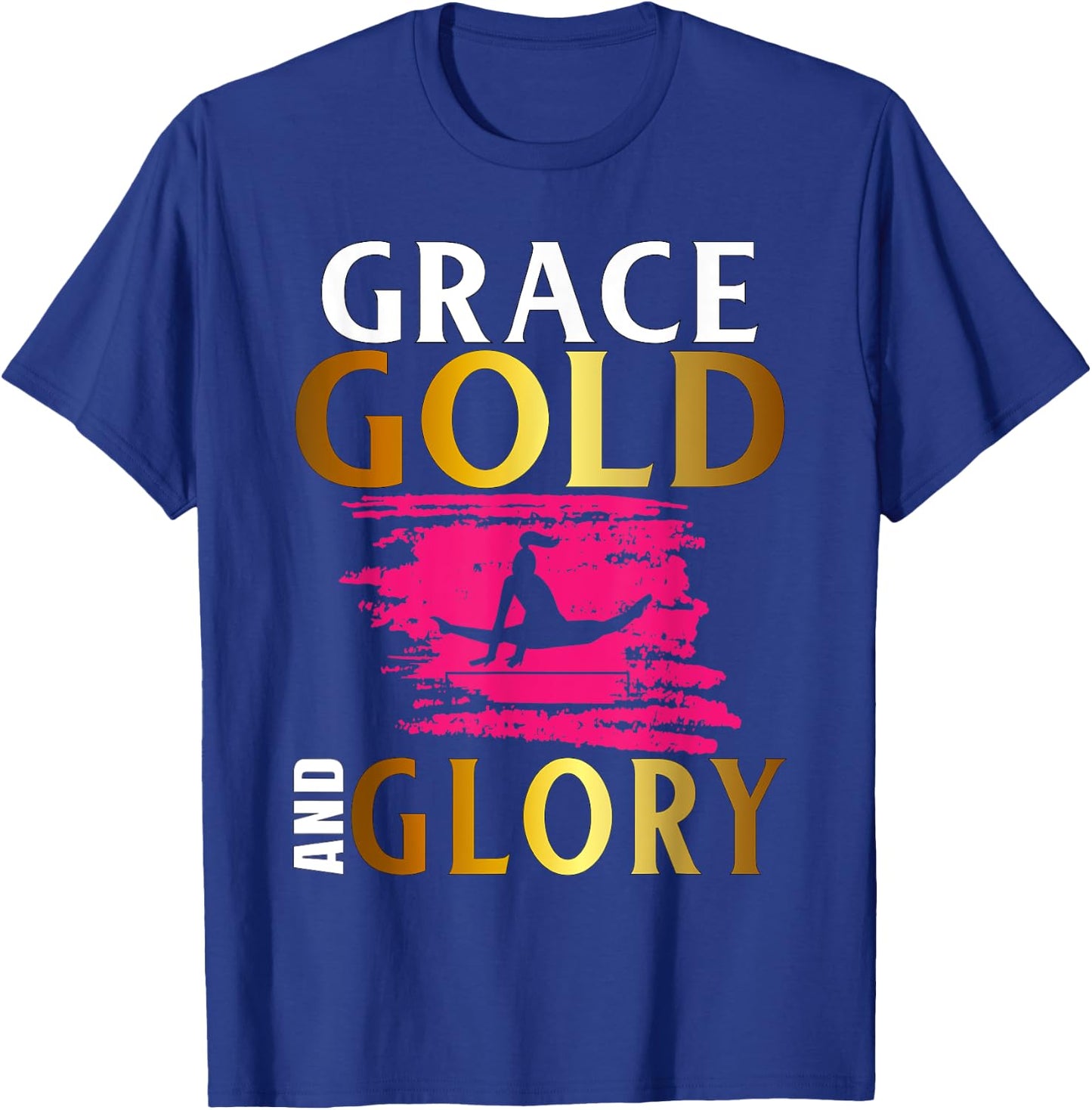 Grace Gold and Glory Female Gymnastics Gymnast T-Shirt - T-Shirt | Royal