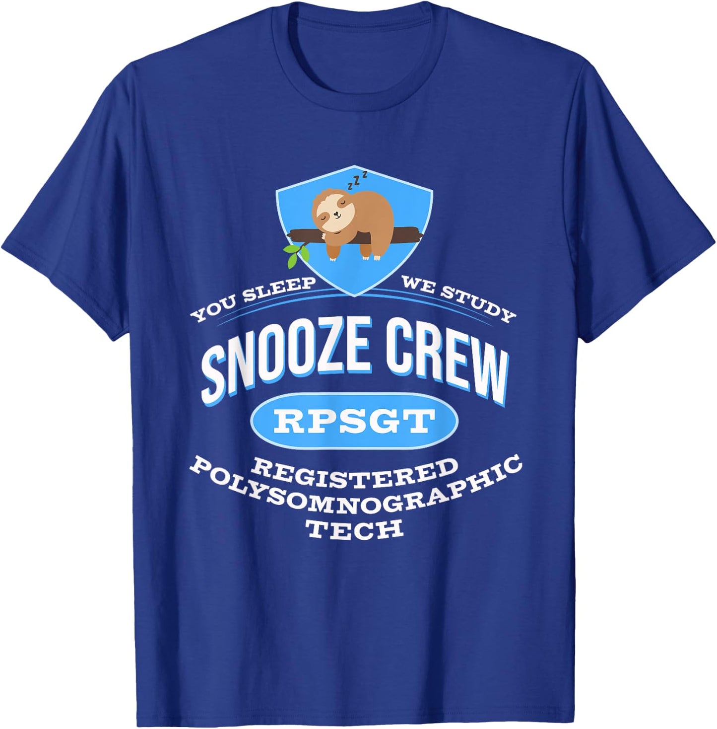RPSGT Wee Sloth Snooze Crew Registered PolySomnoGraphic Tech T-Shirt - T-Shirt | Royal