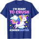 First Day of Kindergarten Unicorn Girls Back to School T-Shirt - T-Shirt | Royal