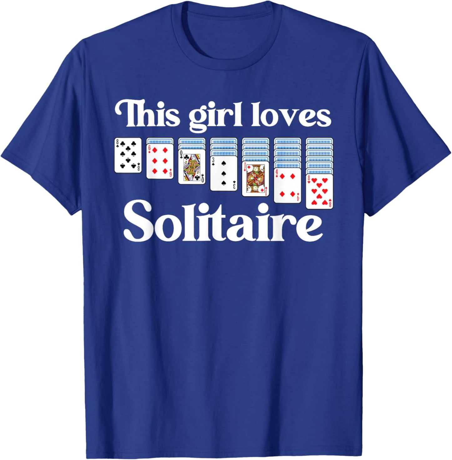 Solitaire Gift Girl Kids Card Game Player Solitaire Game T-Shirt - T-Shirt | Royal