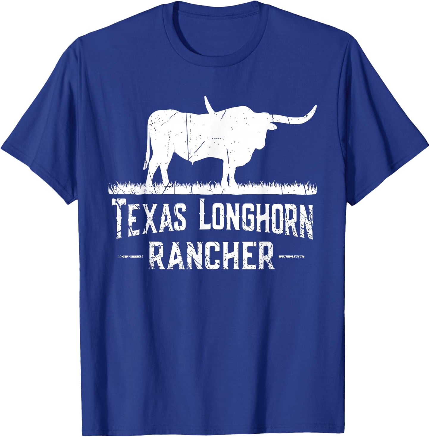 Texas Longhorn Rancher - Longhorn Cow For Cattle Farmer T-Shirt - T-Shirt | Royal