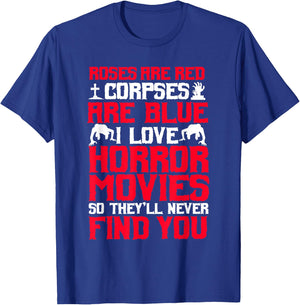 Horror Movies Thriller Halloween Fans Scary Film Lovers T-Shirt - T-Shirt | Royal