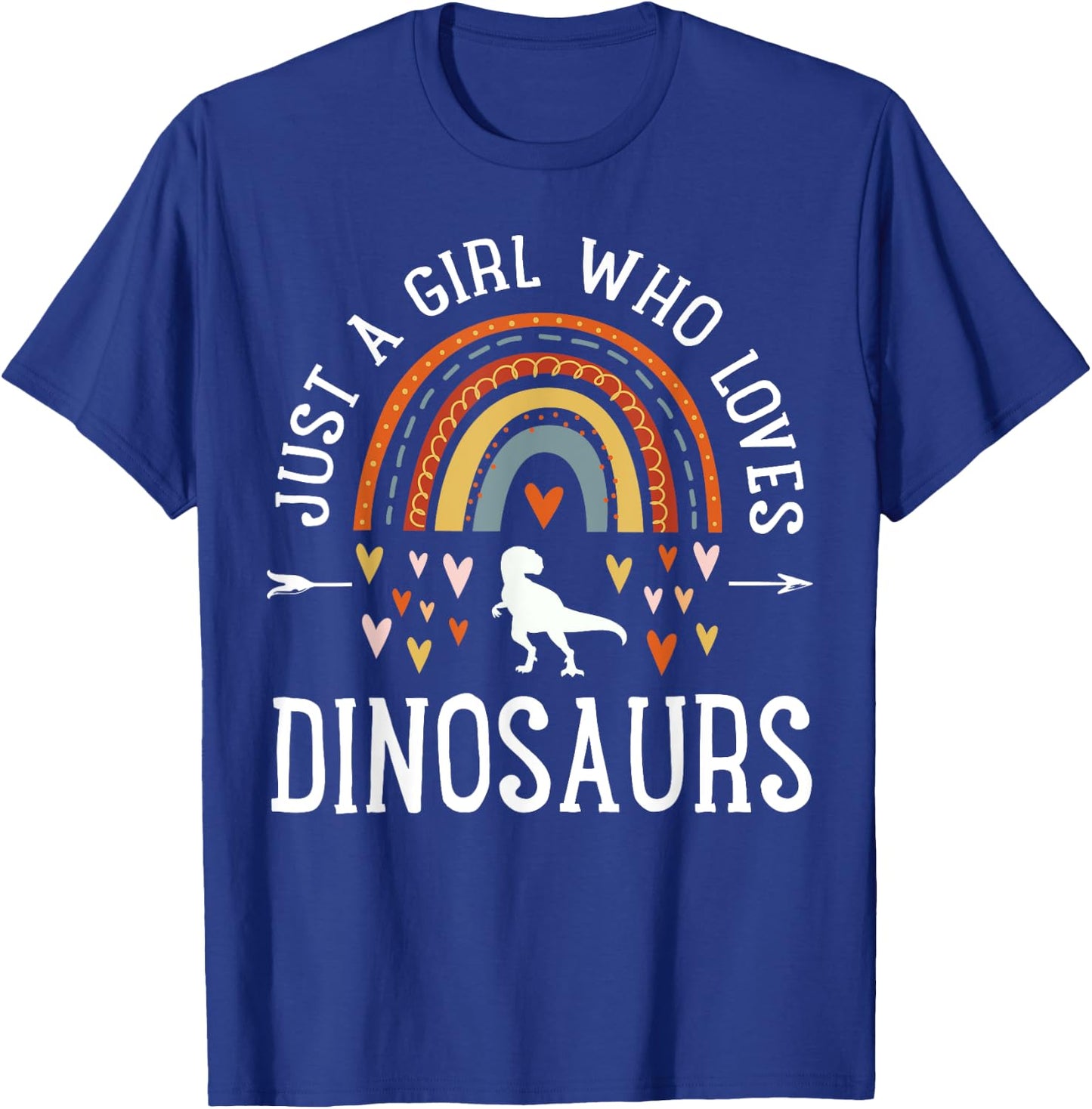 Just A Girl Who Loves Dinosaurs Rainbow Gifts for Dino Lover T-Shirt - T-Shirt | Royal