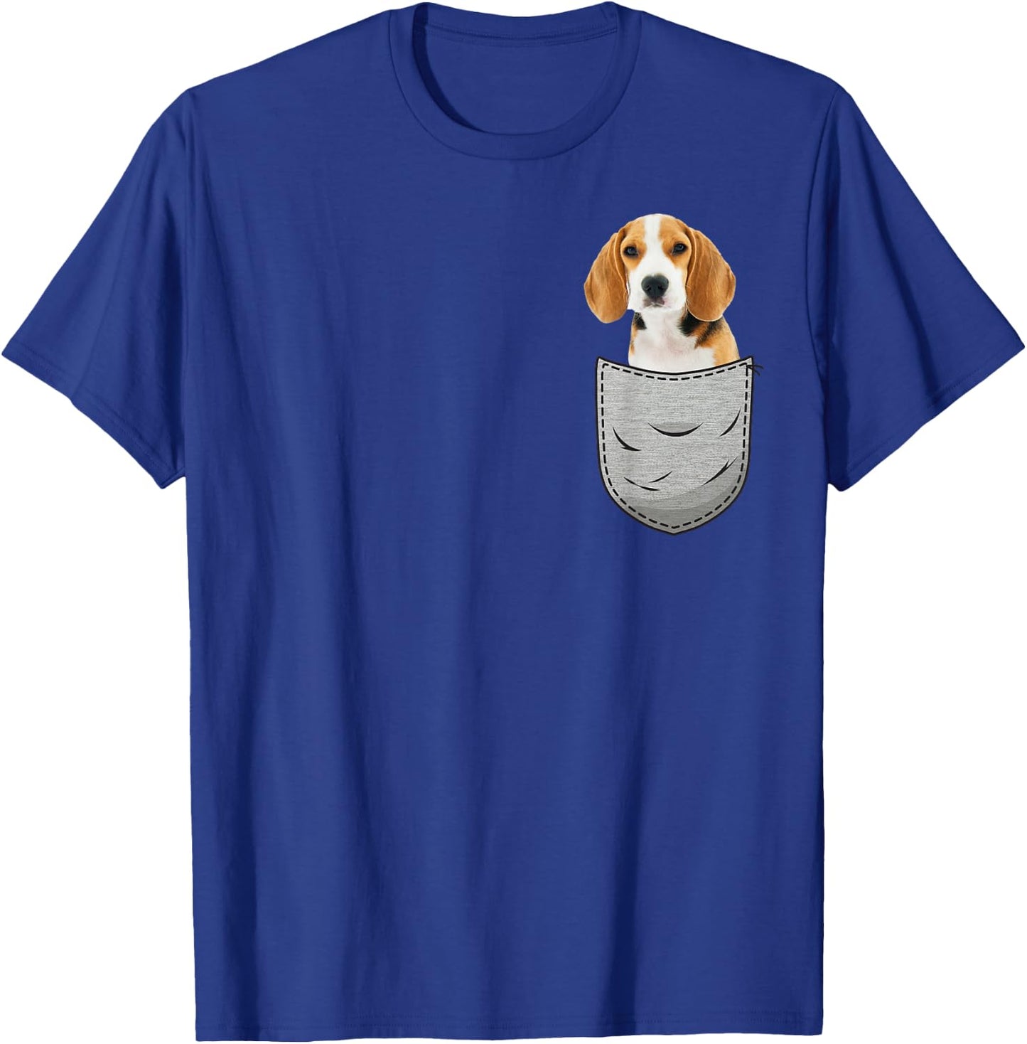 Beagle Chest Pocket for Dog Owners Men Women Girls Kids T-Shirt - T-Shirt | Royal