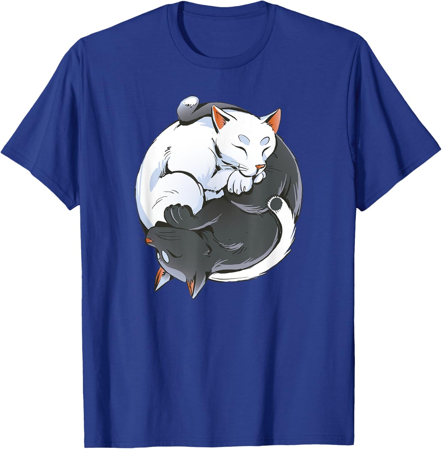 Black and White Cat Yin Yang Yoga Buddhism Cute Cat Lovers Men Women Kids T-Shirt - T-Shirt | Royal