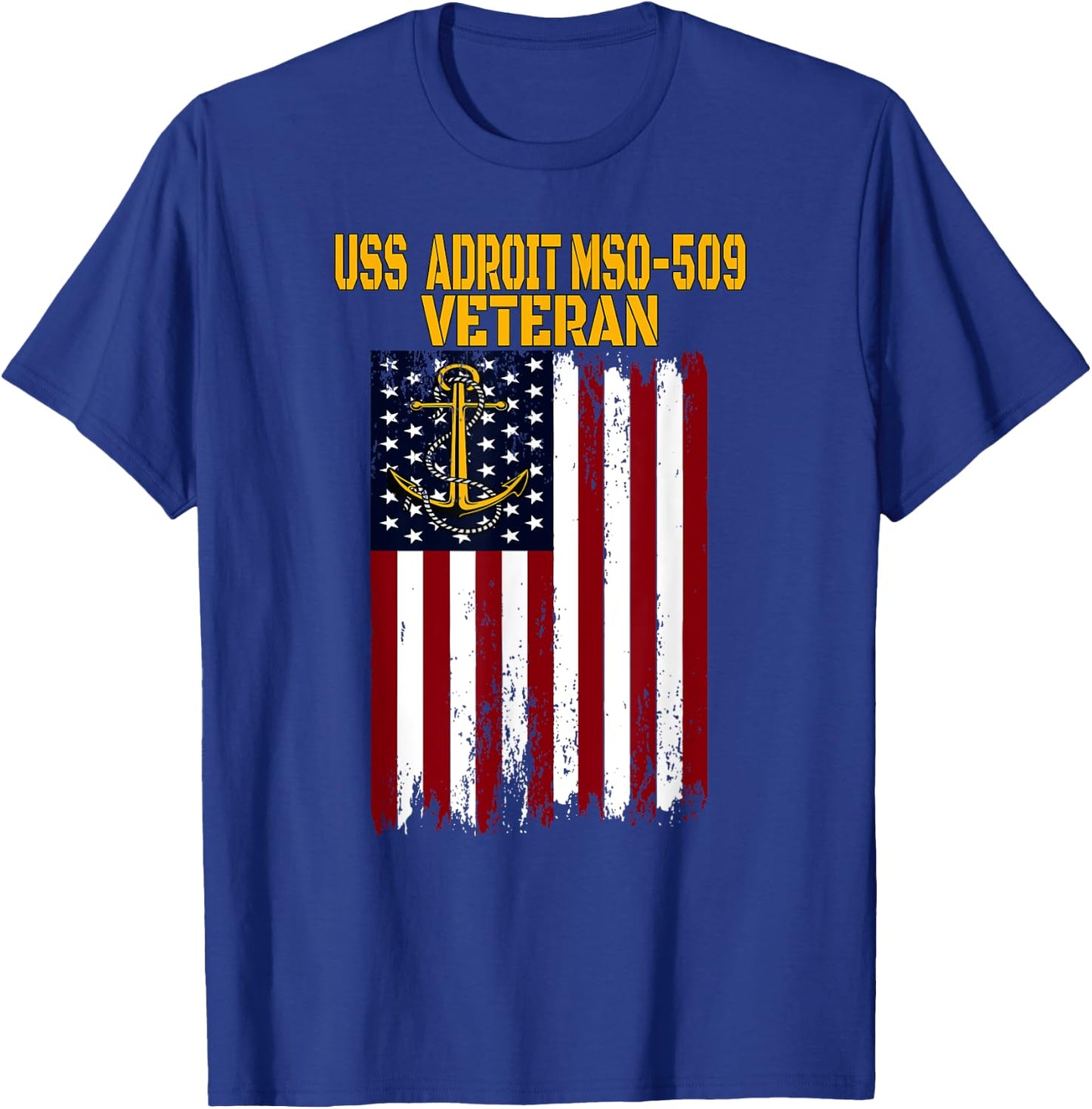 USS Adroit MSO-509 Minesweeper Warship Veterans Day T-Shirt - T-Shirt | Royal