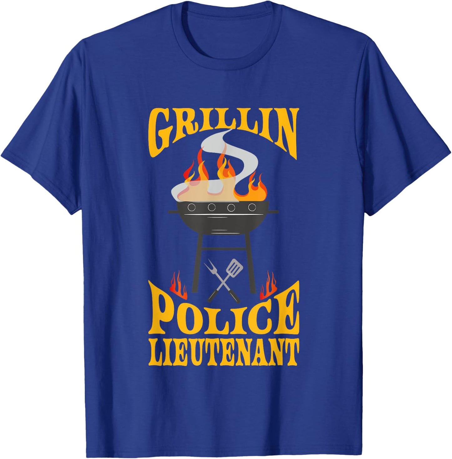 Police Lieutenant BBQ Grill Smoker & Barbecue Chef T-Shirt - T-Shirt | Royal