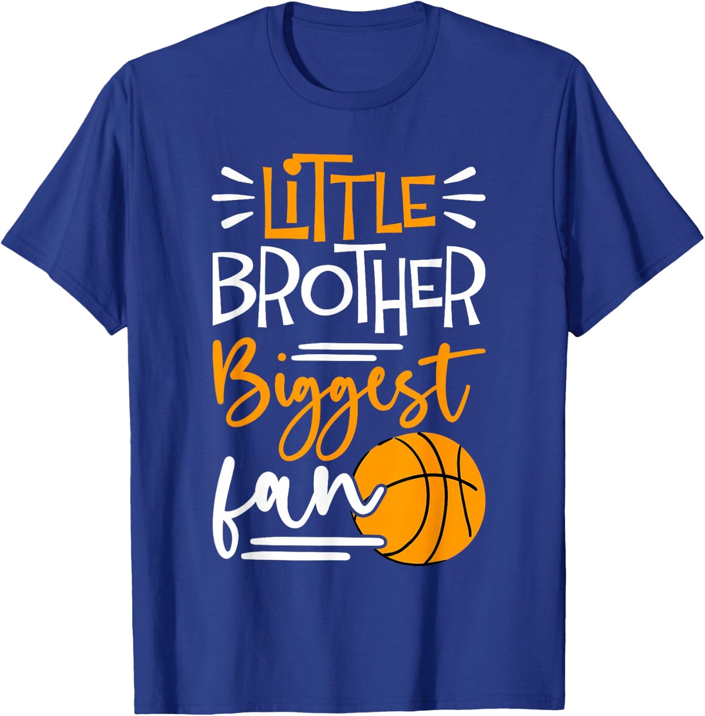 Little Brother Biggest Fan Basketball, Basketball Boys T-Shirt - T-Shirt | Royal