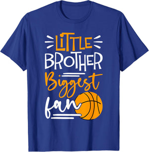 Little Brother Biggest Fan Basketball, Basketball Boys T-Shirt - T-Shirt | Royal