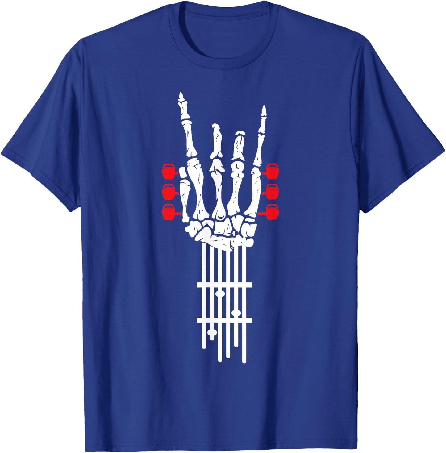 Scary Rock Of Skelton Rocking Hand Guitar Rock & Roll T-Shirt - T-Shirt | Royal