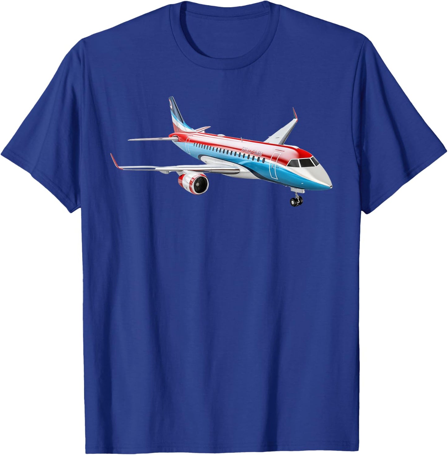 Aviation Airplane Collection ERJ 175 Embraer Aviation Airplane - Men's -Adults Black Small Classic Fit Short Sleeve T-Shirt - T-Shirt | Royal
