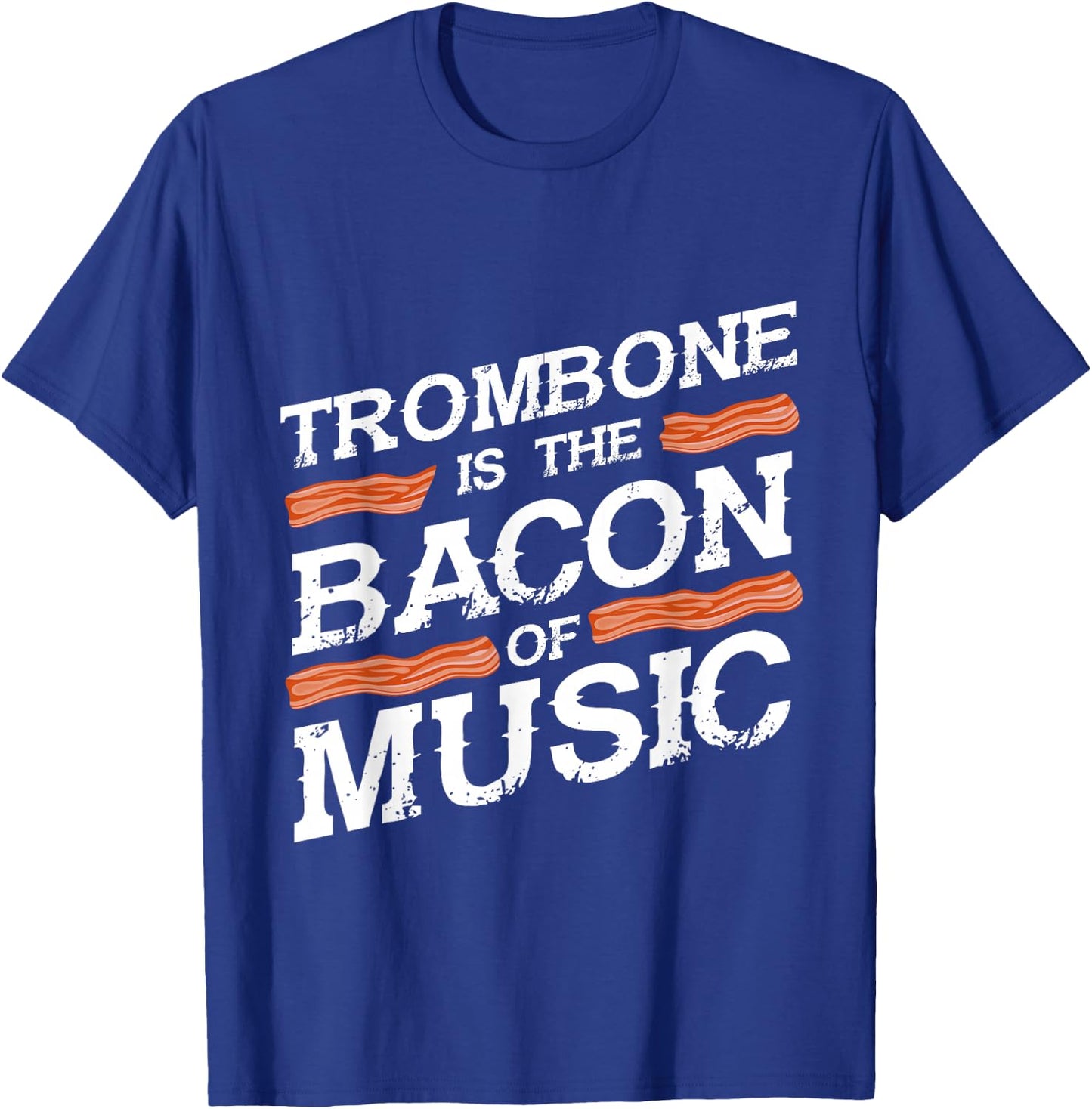 Bacon Music Trombonist Marching Band Gift Trombone T-Shirt - T-Shirt | Royal