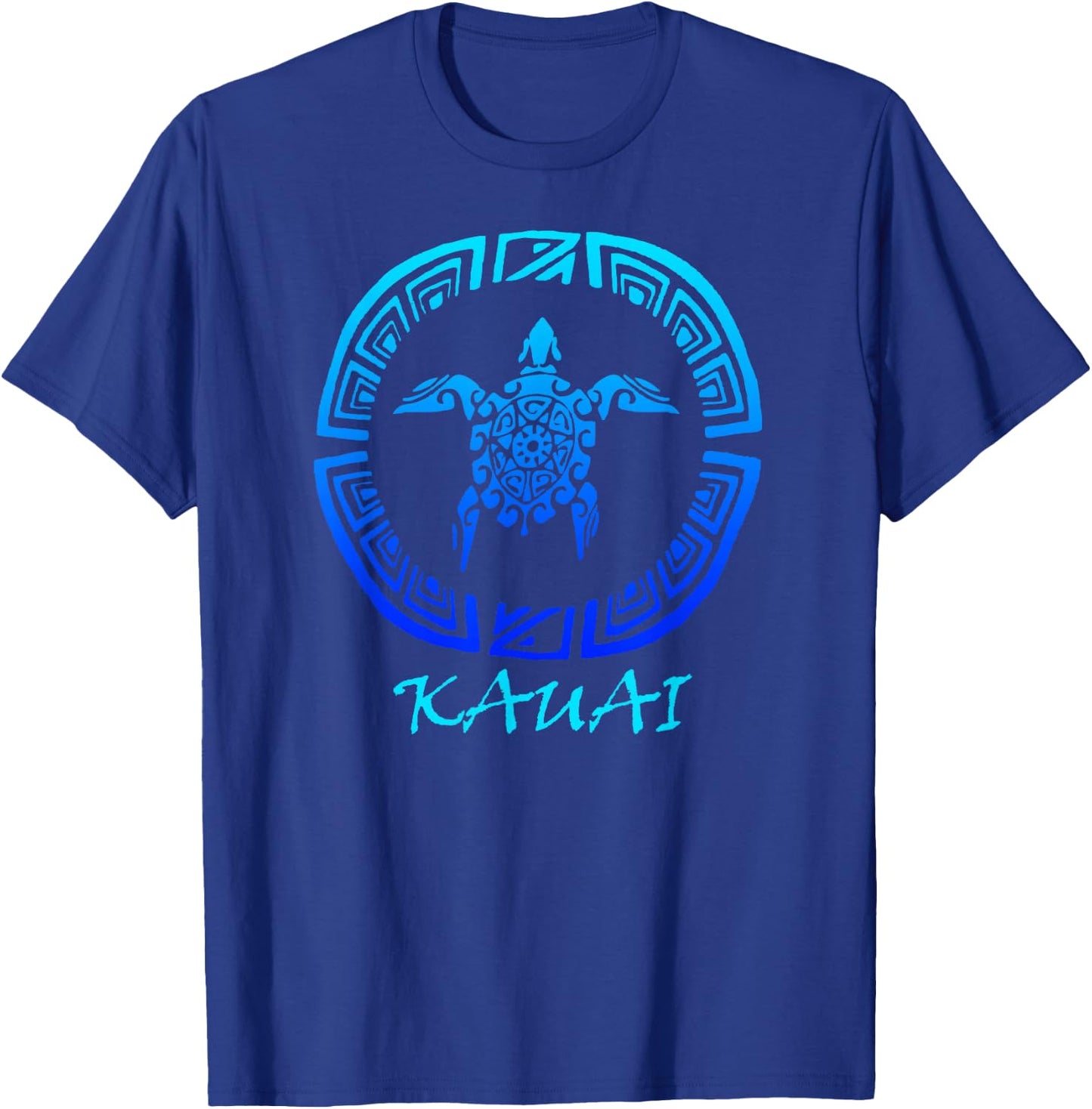 Kauai, Hawaii Vintage Retro Tribal Turtle Vacation T-Shirt - T-Shirt | Royal